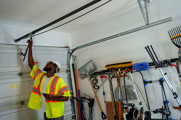 Professional Garage Door Panel Replacement technician working in Mims, FL